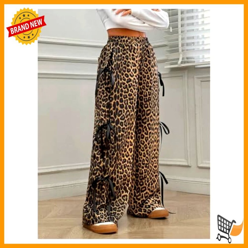 Baggy Sweatpants Elastic Waist Wide Leg Casual Y2K Travel Pants with Pockets - Picture 4 of 5